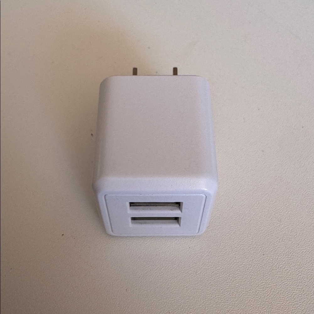 White Dual USB Wall Charger Adapter